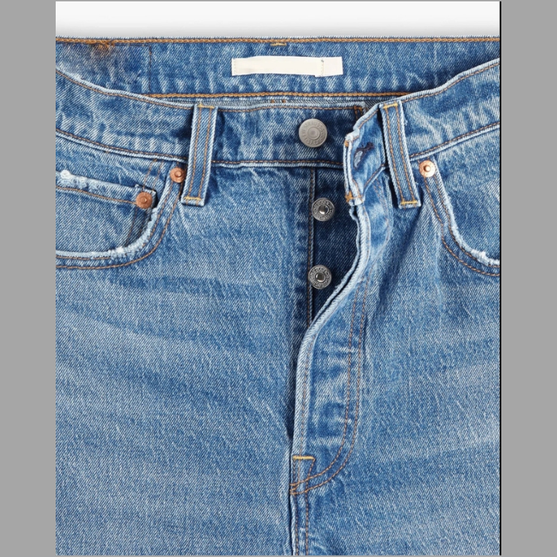 Levis Hidden Buttons Ribcage Straight Ankle Jeans